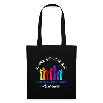 En avril, nous portons du bleu Rainbo pour sensibiliser à la maltraitance des enfants - Sac en tissu - noir - Devant