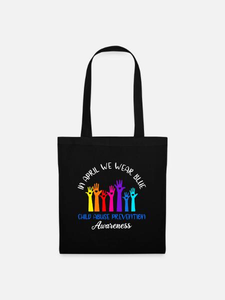 Im April tragen wir Blue Child Abuse Awareness Rainbo - Stoffbeutel - Schwarz