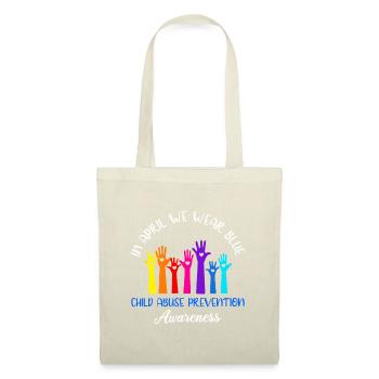 En avril, nous portons du bleu Rainbo pour sensibiliser à la maltraitance des enfants - Sac en tissu - nature - Devant