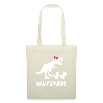 Mamasaurus Dinosaurus Familie - Lustiges Muttergeschenk I - Stoffbeutel - Natur - Vorne
