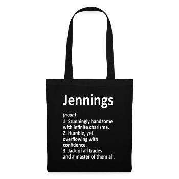 JENNINGS Definition Funny Surname Family Birthday - Tote Bag - black - Front