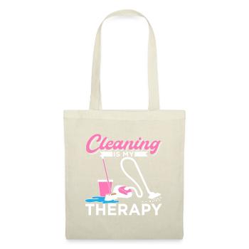 Le nettoyage est ma thérapie Drôle de ménage Nettoyage - Sac en tissu - nature - Devant
