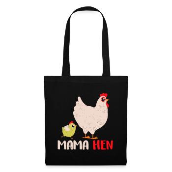 Fun Fête des mères Mama Hen Cadeau Animal de ferme - Sac en tissu - noir - Devant