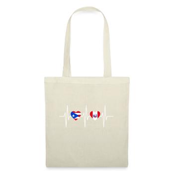 Heartbeat Puerto Rican Flag Peruvian Flag Heartpue - Tote Bag - nature - Front
