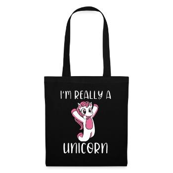 C’est mon costume humain Je suis vraiment une licorne - Sac en tissu - noir - Devant