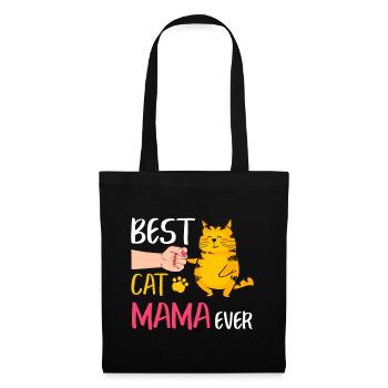 Beste Katze Mama Ever Niedliche Katze Faust Stoß Frauen Mutter - Stoffbeutel - Schwarz - Vorne