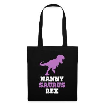 Nanny-Saurus Rex Dino Dinosaur NannySaurus Funny - Tote Bag - black - Front