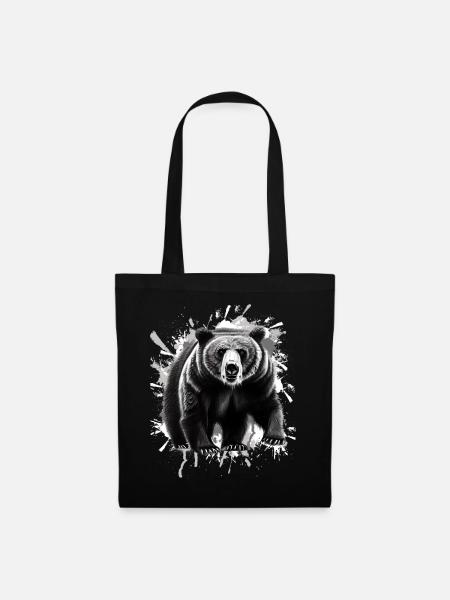Bär - Stoffbeutel - Schwarz