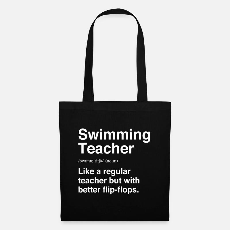 Schwimmlehrer Lustige Definition Schwimmtrainer Coa - Stoffbeutel - Schwarz