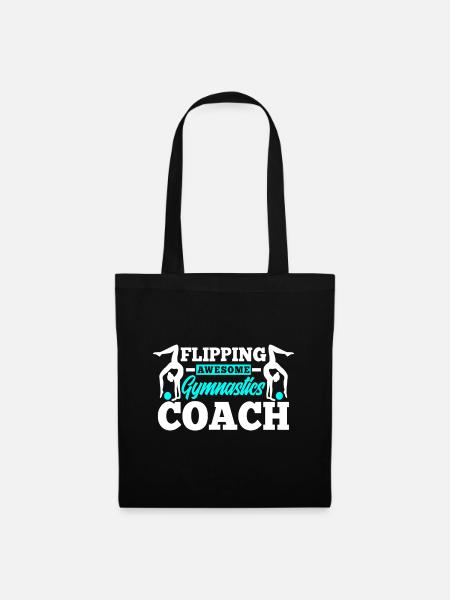 Flipping Awesome Gymnastics Coach Funny Gymnastomb - Stoffbeutel - Schwarz