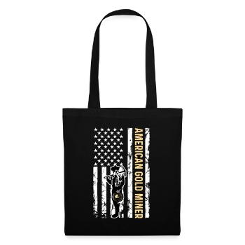 Goldene US-Flagge für amerikanischen Goldgräber - Stoffbeutel - Schwarz - Vorne