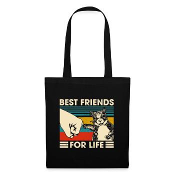 Retro Vintage Écureuil Meilleur Ami pour la Vie Poing B - Sac en tissu - noir - Devant