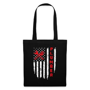 USA Amerikanische Flagge Klempner Männer Frauen Klempner Patri - Stoffbeutel - Schwarz - Vorne