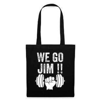 Drôle We Go Jim Workout gym workout, We Go Jim Men - Sac en tissu - noir - Devant