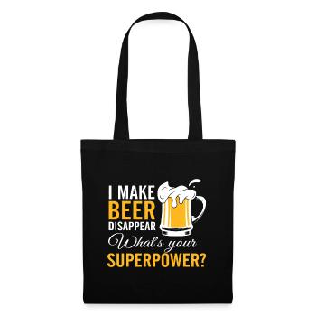 Funny Mens I Make Beer Disappear What's Your Super - Tote Bag - black - Front