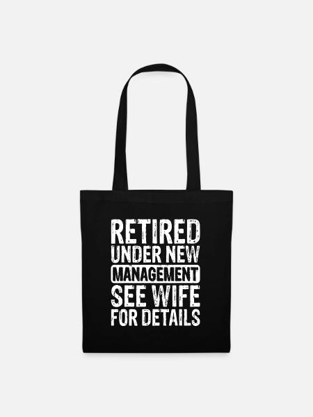 Grappig pensioen voor mannen gepensioneerde retro gepensioneerde hus - Stoffen tas - zwart