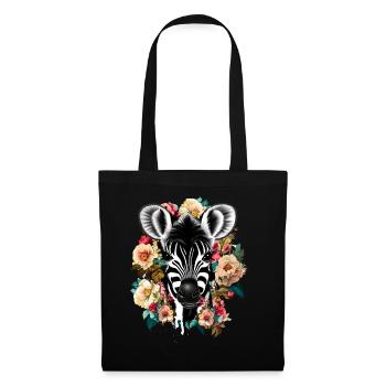 Zebra - Stoffbeutel - Schwarz - Vorne
