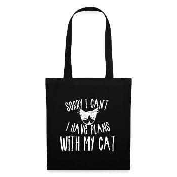 Sorry I can't I have plans with my Cat - Tote Bag - black - Front