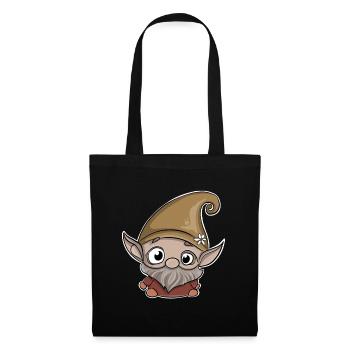 Gnome nain Gnome - Sac en tissu - noir - Devant