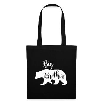 Big Brother Bear Design en blanc Fun Sibling Gift - Sac en tissu - noir - Devant