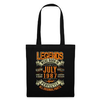 1987 Juillet Birthday Legend - Sac en tissu - noir - Devant