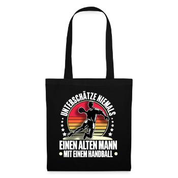 Handball Handballer - Stoffbeutel - Schwarz - Vorne