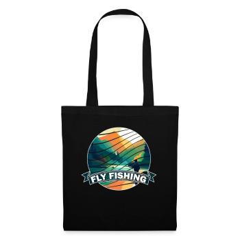 Trout Fly Fishing in the River Vintage-Inspired - Stoffbeutel - Schwarz - Vorne