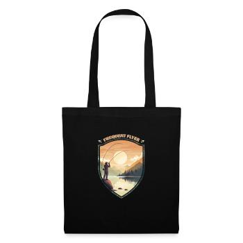 Fly Fishing at Lake Shore: Design for the Avid - Stoffbeutel - Schwarz - Vorne