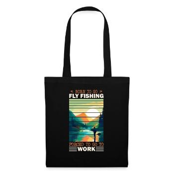 Born to go Fly Fishing: Retro Fly Fishing at - Stoffbeutel - Schwarz - Vorne