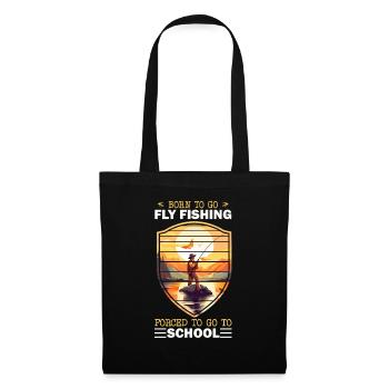 Retro Fly Fishing at Mountain Lake - For True - Stoffbeutel - Schwarz - Vorne