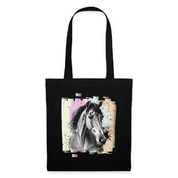 Cheval - Sac en tissu - noir - Devant
