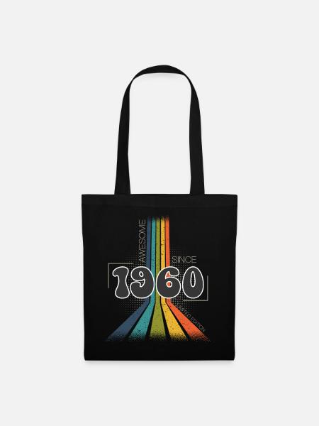 1960 Vintage Birthday Groovy Vintage Retro - Tote Bag - black