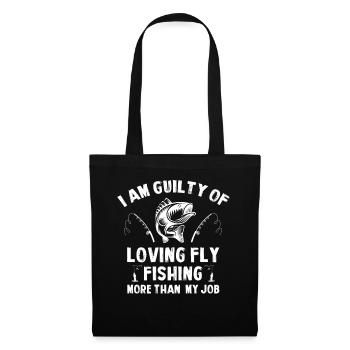 Funny Fly Fishing - Love Fly Fishing More Than My - Stoffbeutel - Schwarz - Vorne