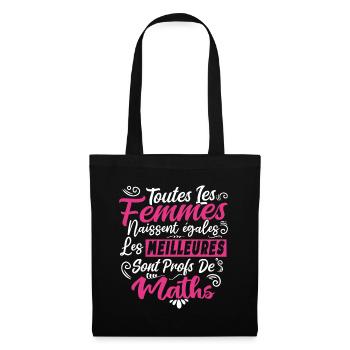Prof Professeur Maths Métier Humour Cadeau - Sac en tissu - noir - Devant