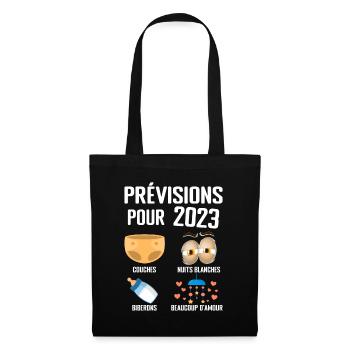 Prévisions pour 2023 Humour Futur Papa pour 2023 - Sac en tissu - noir - Devant