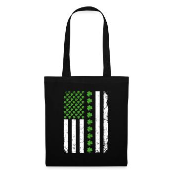 Retro Irisch-Amerikanische Flagge Distressed Flagge St. Patr - Stoffbeutel - Schwarz - Vorne