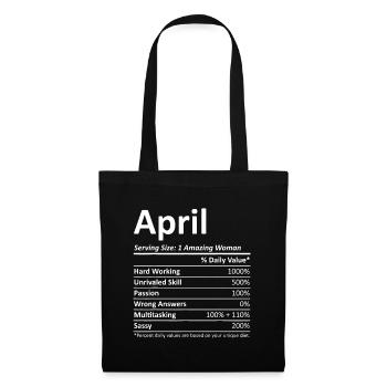 APRIL Nutrition Personalized Name Funny Christmas - Tote Bag - black - Front