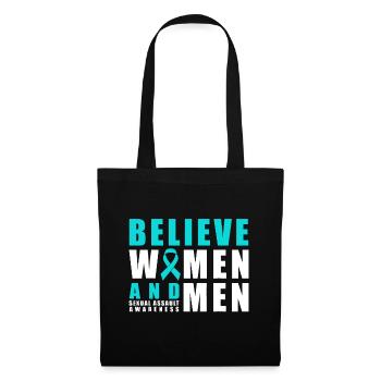 Bebelieve Frauen & Männer Aufklärungsband für sexuelle Übergriffe - Stoffbeutel - Schwarz - Vorne