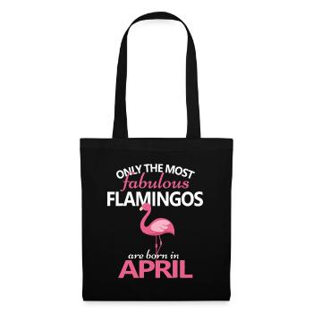 Flamingo April Birthday Birthday Party Gift Cute 2 - Tote Bag - black - Front