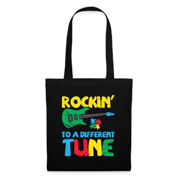Rockin To Different Tune Guitar Autism Awareness M - Tote Bag - black - Front
