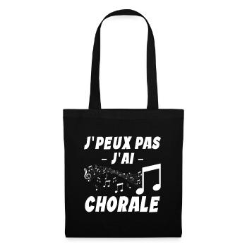 Je Peux Pas J'ai Chorale - Sac en tissu - noir - Devant