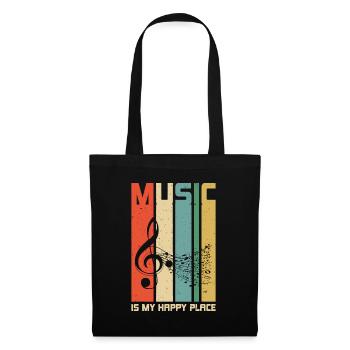 Music is My Happy Place Gift Musician Lover Artist - Tote Bag - black - Front