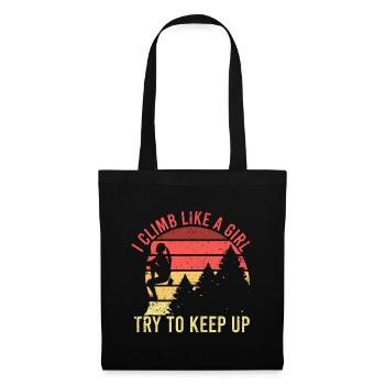 I Climb Like A Girl Rock Climbing Gear Kids Women - Tote Bag - black - Front