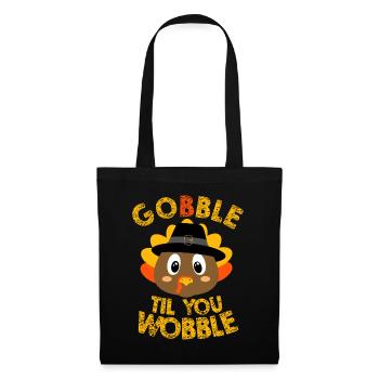 Gobble Til You Wobble - Baby Outfit Toddler Thanks - Sac en tissu - noir - Devant