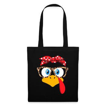 Thanksgiving Turkey Face - Glasses Women Girls - Tote Bag - black - Front