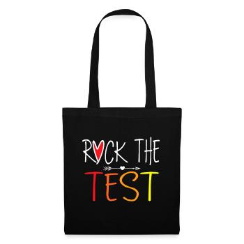 Rock The Test Teacher Test Day Testing Day Funny T - Tote Bag - black - Front