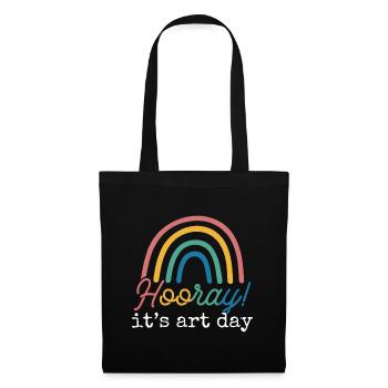 Hooray It's Art Day Art Teacher Rainbow - Tote Bag - black - Front