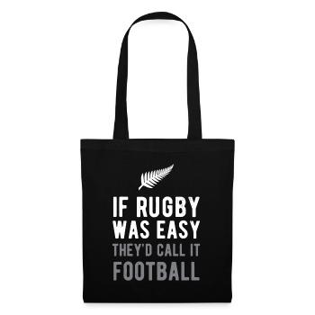 Drôle de rugby Silver Fern Football Nouvelle-Zélande NZ Sp - Sac en tissu - noir - Devant