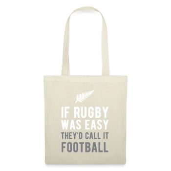 Lustiges Rugby Silver Farn Fußball Neuseeland NZ Sp - Stoffbeutel - Natur - Vorne