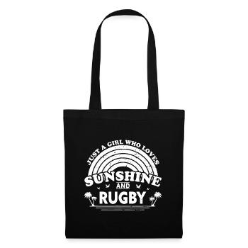 Rugby, nur ein Mädchen, das Sonnenschein und Rugbyspaß liebt - Stoffbeutel - Schwarz - Vorne